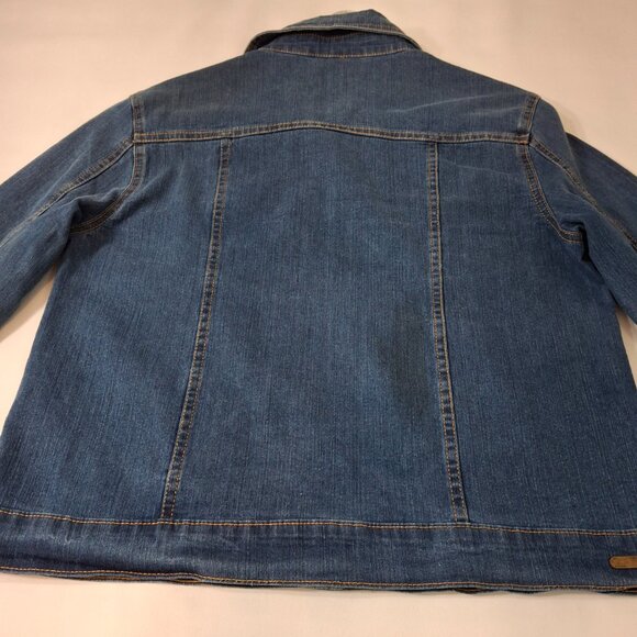 Cantail Jean Jacket Sz 6 Cropped Jean Jacket Stretchy Relaxed Fit In Waist - Picture 7 of 16